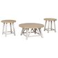 Ashley Fawndell 3-Piece Occasional Table Set in Antiqued White and Light Brown, , large
