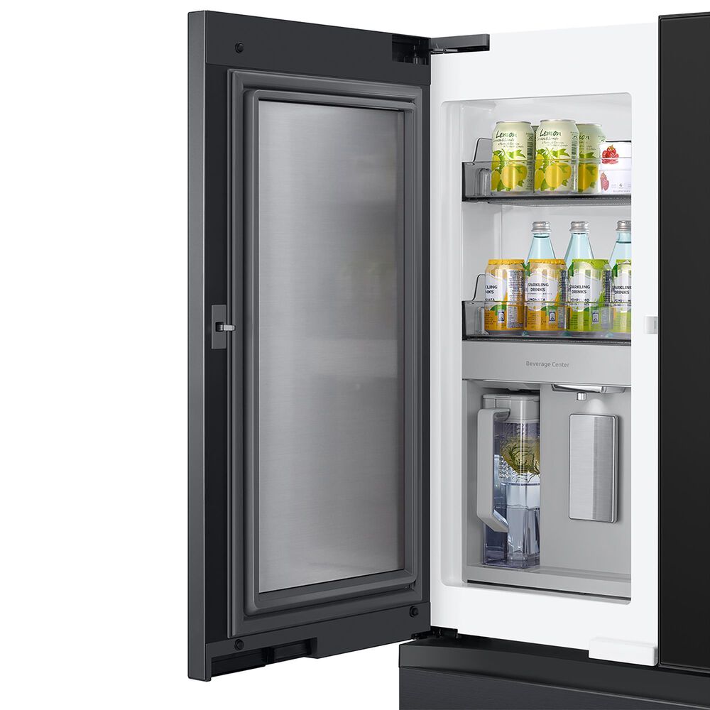 Samsung Bespoke Bespoke 23 Cu. Ft. Counter Depth 4-Door French Refrigerator with Family Hub and Top Left Panel in Charcoal Glass and Matte Black Steel Middle and Bottom Panels, , large