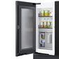 Samsung Bespoke Bespoke 23 Cu. Ft. Counter Depth 4-Door French Refrigerator with Family Hub and Top Left Panel in Charcoal Glass and Matte Black Steel Middle and Bottom Panels, , large