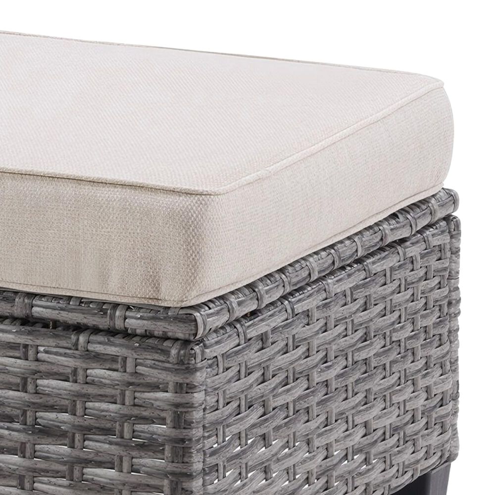 Sunwell Garden 16.9" Ottoman with Beige Cushion in Gray (Set of 2), , large