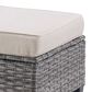 Sunwell Garden 16.9" Ottoman with Beige Cushion in Gray (Set of 2), , large