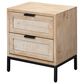 Splendor Living Norwell 2-Drawer Side Table in Natural and Black, , large