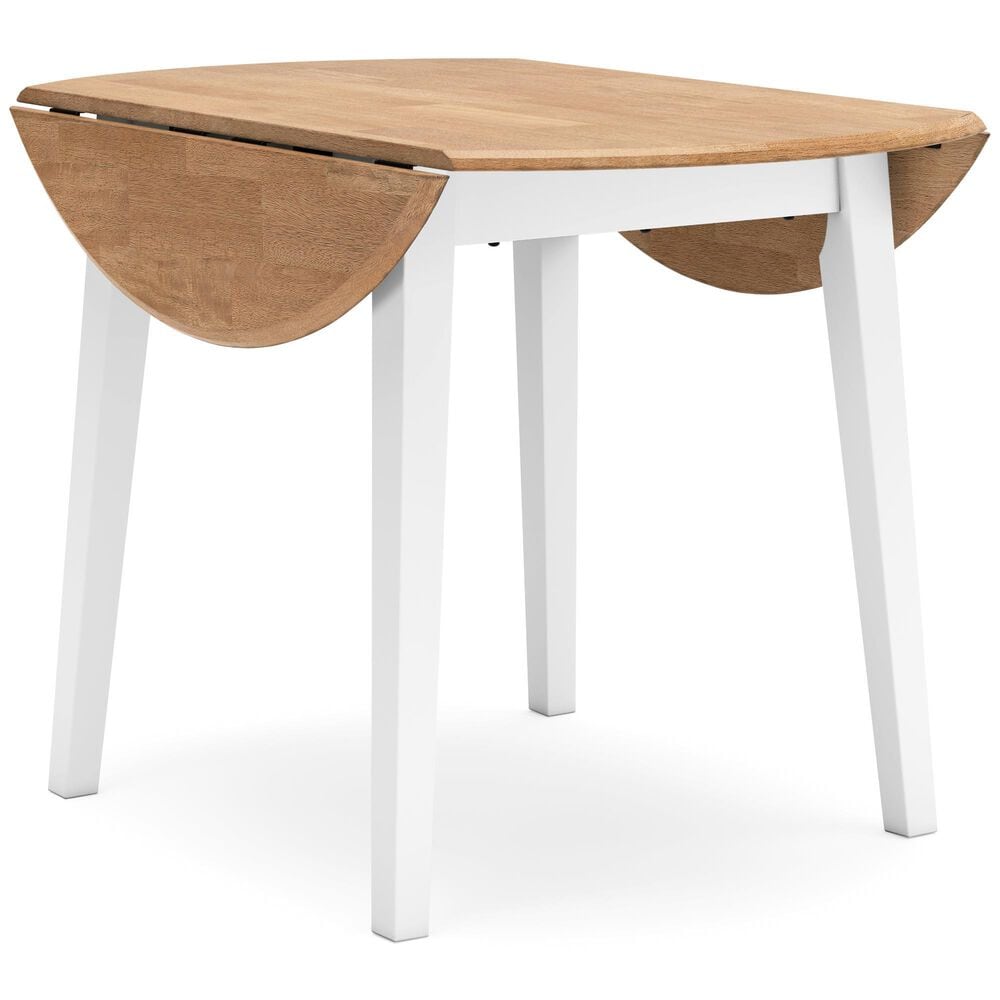 Ashley Dropleaf Table in Natural and White, , large