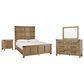 Millenium Ridgester 4 Piece Queen Panel Bedroom Set in Light Brown with USB Ports, , large