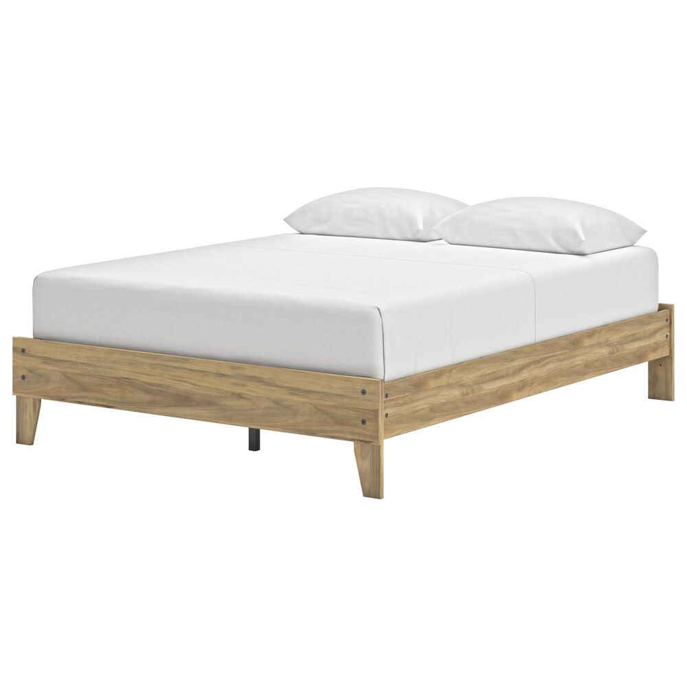 Ashley Bermacy Queen Platform Bed in Light Brown, , large