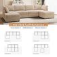 HOMLUX 6-Piece Mod Sectional with Ottomans in Beige, , large