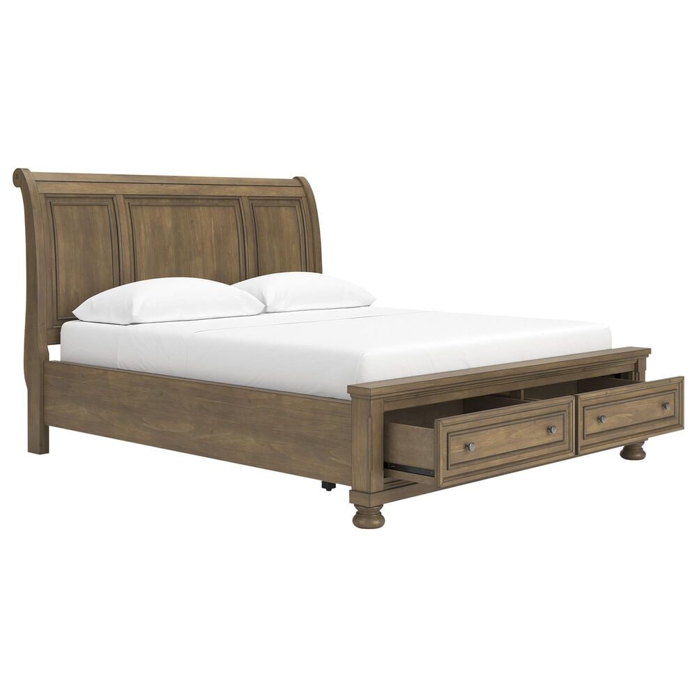 Ashley Feddinger 4-Piece King Storage Bedroom Set in Chestnut Brown, , large