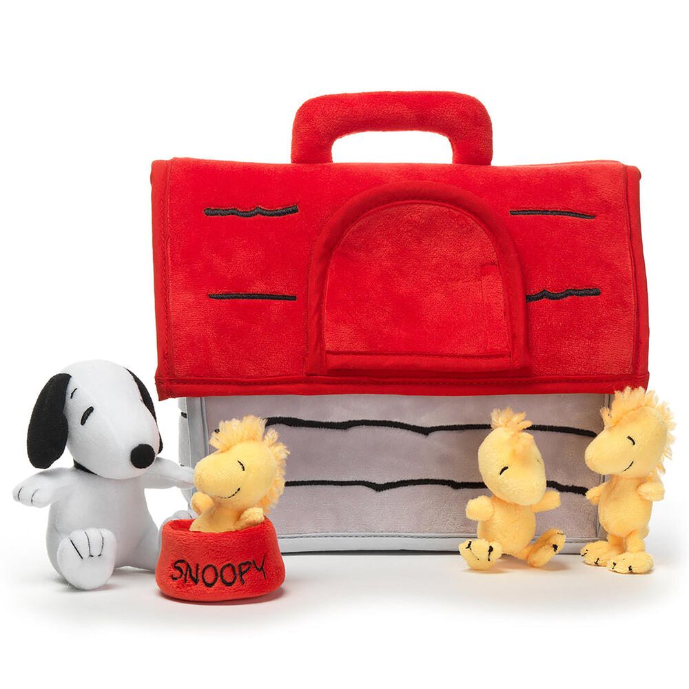 Lambs and Ivy Classic Snoopy Interactive Plush Doghouse with 5 Stuffed Animal Toys, , large