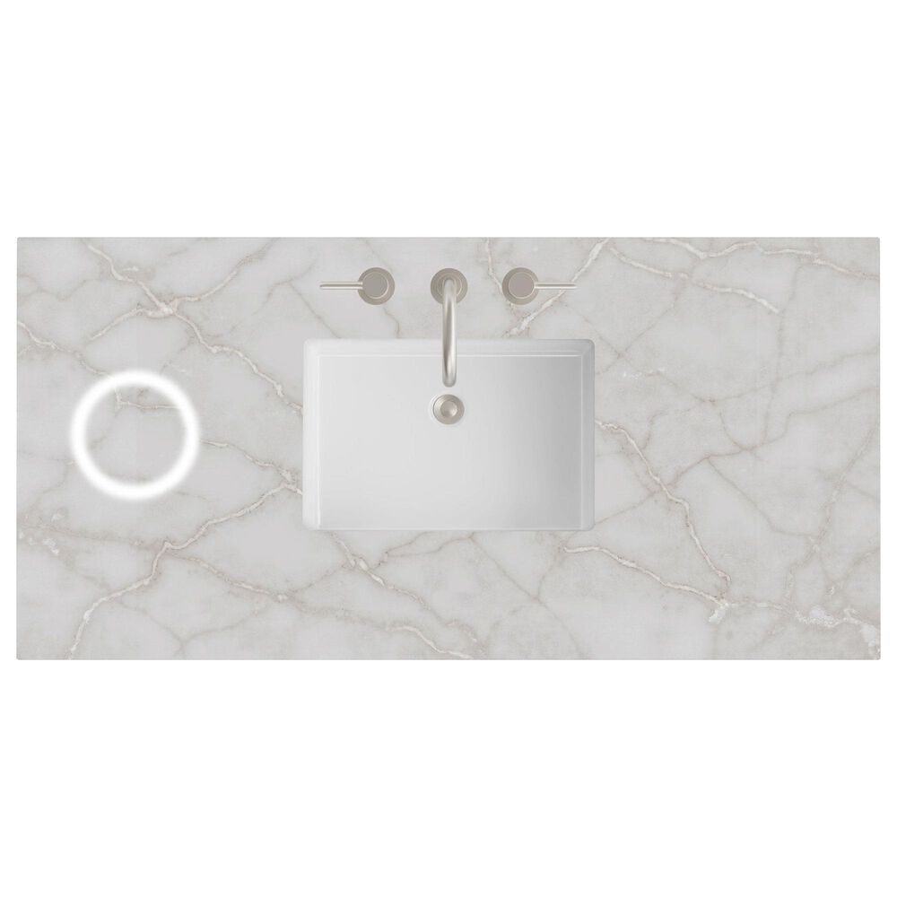 James Martin Vanities Brittany 48" Single Bathroom Vanity in Victory Blue with 3 cm Eternal Jasmine Pearl Silestone Top, Rectangular Sink and FreePower Wireless Charger, , large