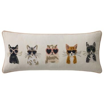 Loloi 13" x 35" Cool Cat Lumbar Throw Pillow in Ivory and Multicolor, , large