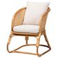 Baxton Studio Niko Patio Arm Chair with Light Honey Rattan in White, , large
