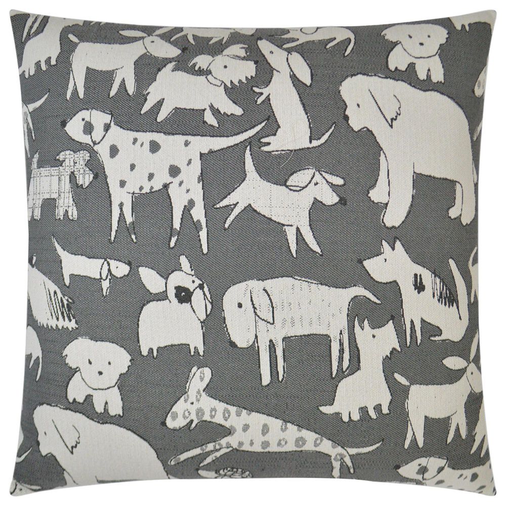 D.V.Kap Inc Woof 24" x 24" Throw Pillow in Grey and White, , large