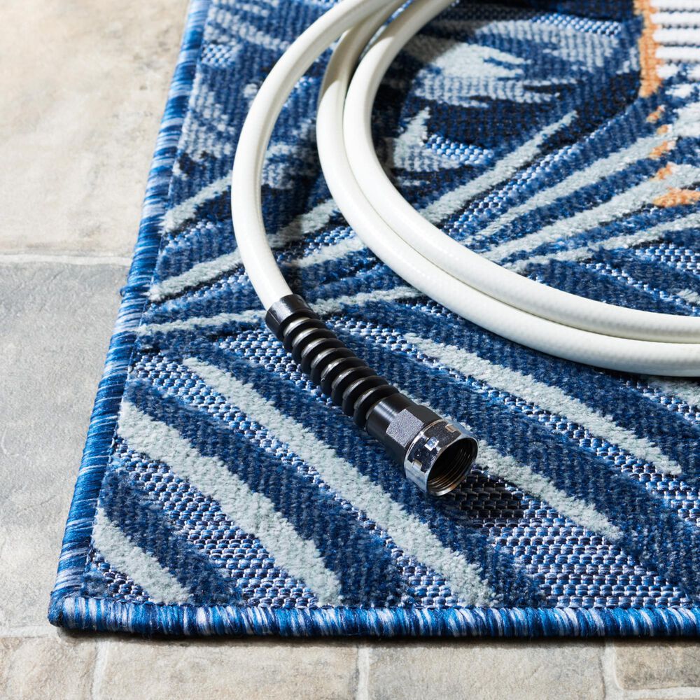Safavieh Cabana CBN453N 4&#39; x 6&#39; Ivory and Navy Indoor/Outdoor Area Performance Rug, , large
