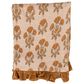 Creative Coop Cozy 60"x 50" Cotton Slub Printed Throw with Velvet Ruffle in Multicolor, , large