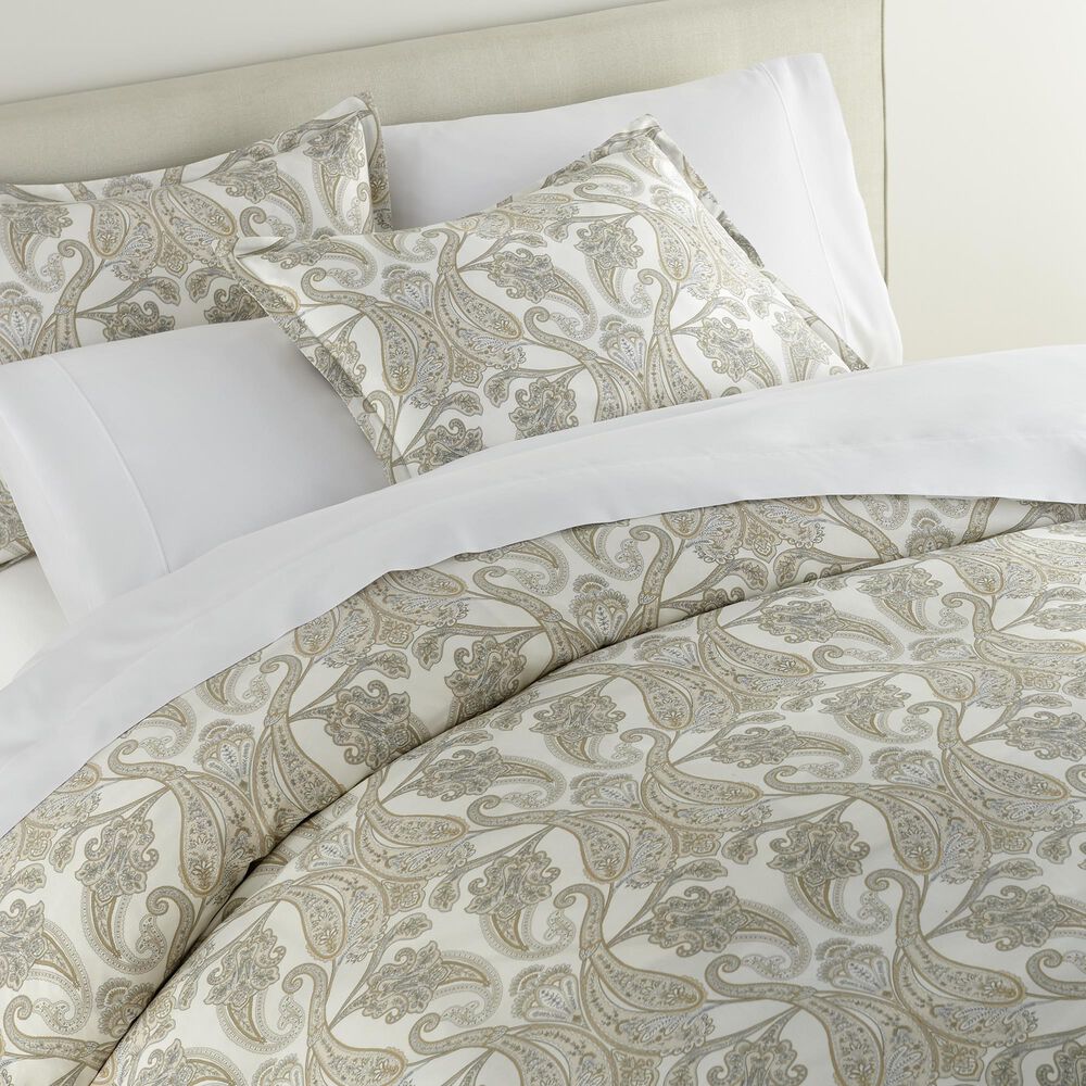 Peacock Alley Paisley 3-Piece King Duvet Set in Pearl, , large