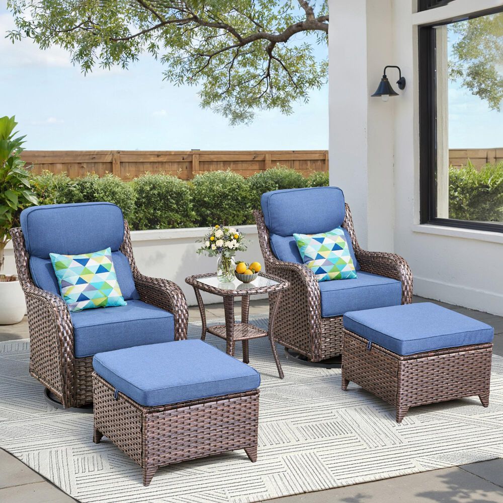 Sunwell Garden 5-Piece Chat Set in Navy, , large