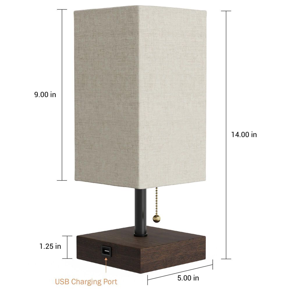 Timberlake LED Desk Lamp with USB Charging Port in Dark Brown, , large
