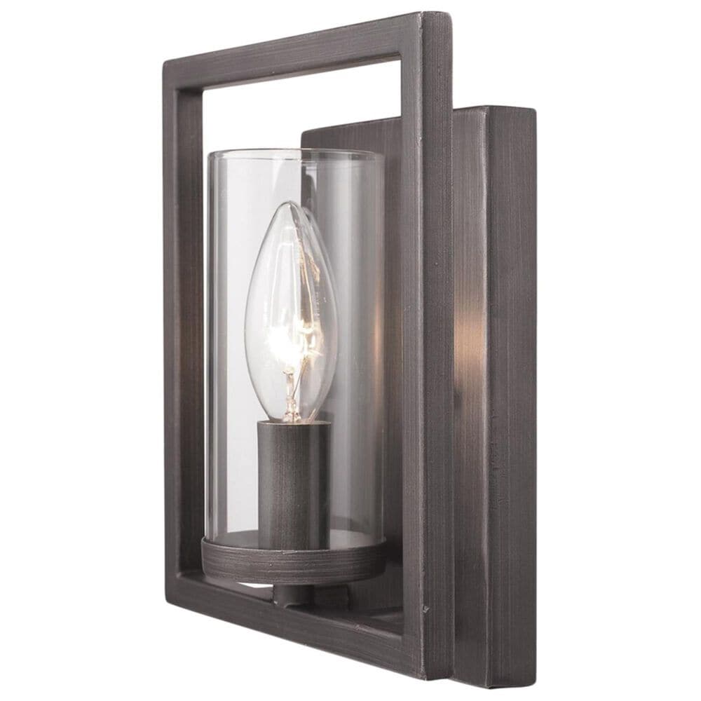 Golden Lighting Marco 1-Light Wall Sconce in Gunmetal Bronze with Clear Glass, , large