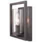Golden Lighting Marco 1-Light Wall Sconce in Gunmetal Bronze with Clear Glass, , large