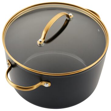 Faber Forged Induction 6-Quart Ceramic Nonstick Stockpot with Lid in Black and Gold, , large