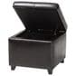Baxton Studio Leather Cube Storage Ottoman in Dark Brown, , large