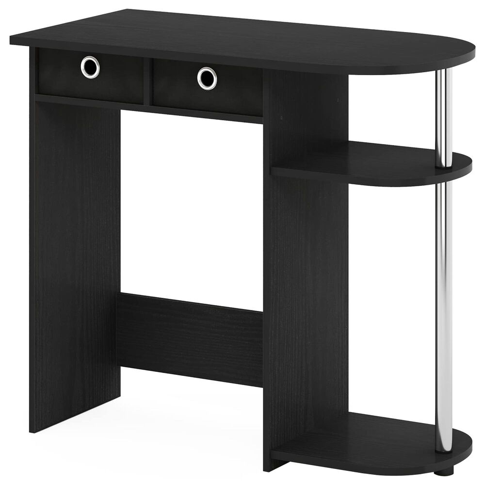 HOMLUX 32" Computer Desk with Two Drawers in Americano and Stainless Steel, , large