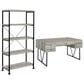 COAST Analiese 2-Piece Desk and Bookcase Set in Black and Grey Driftwood, , large