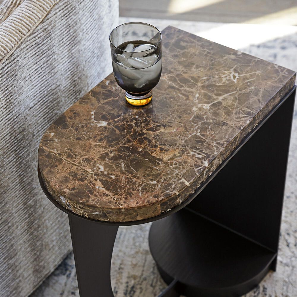 Lexington Furniture Zanzibar Novella Side Table in Dark Emperador and Dark Umber, , large