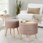 Lumisource Tray Plush 2-Piece Storage Ottoman Set in Light Brown, , large