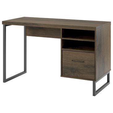 DHP Candon Computer Desk in Medium Brown and Black, , large