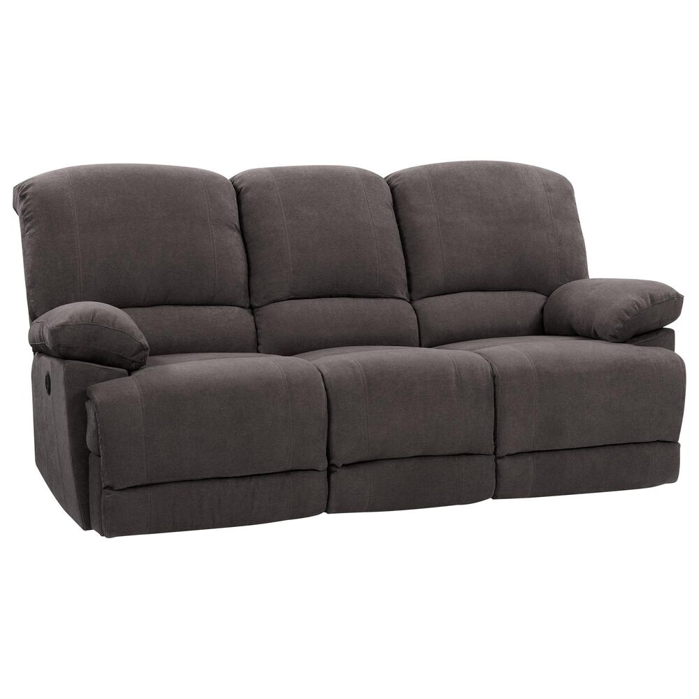 CorLiving Lea Power Reclining Console Sofa with Cupholders &amp; USB Port in Grey, , large
