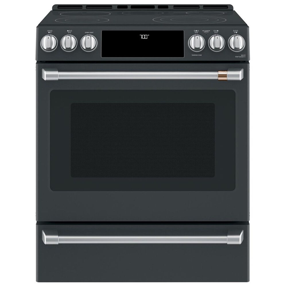 Cafe 30" Slide-In Electric Convection Range in Matte Black, , large