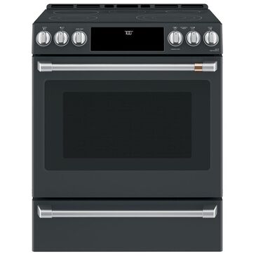 Cafe 30" Slide-In Electric Convection Range in Matte Black, , large