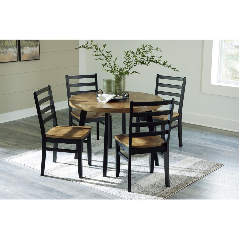 Ashley Blondon 5-Piece Round Dining Set in Brown and Black, , large