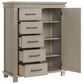 M Design Village Hampton 5-Drawer Chifferobe in Stone Wash, , large