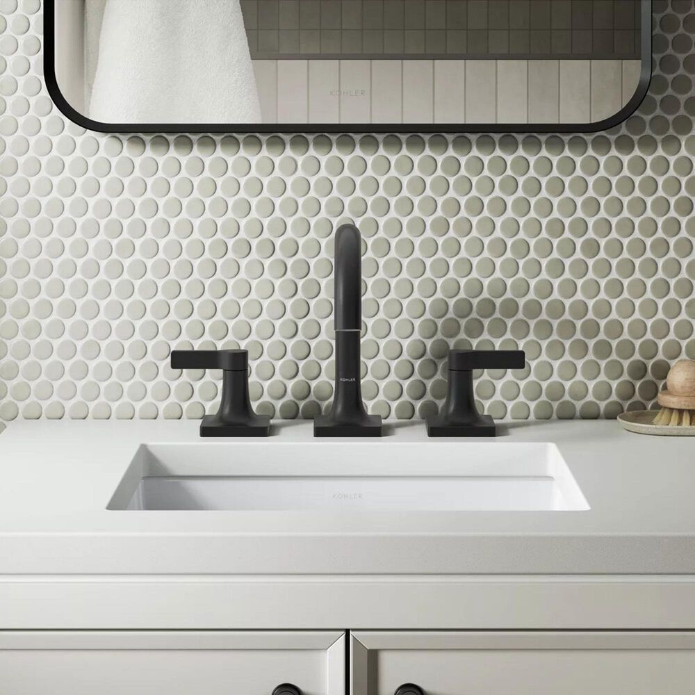Kohler Venza Widespread Bathroom Sink Faucet in Matte Black, , large