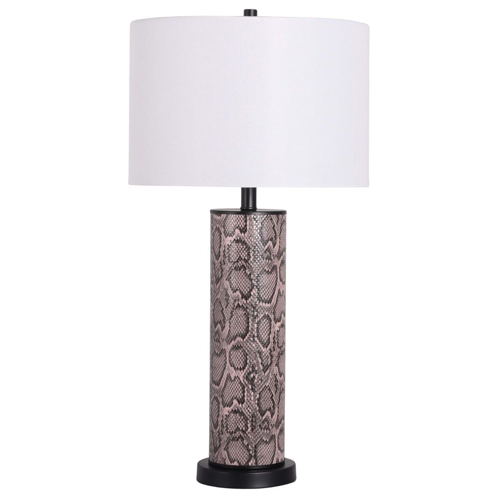 Classy Art Wholesalers Serpent Elegance Table Lamp in Flesh Tone Snake Skin and Matte Black, , large