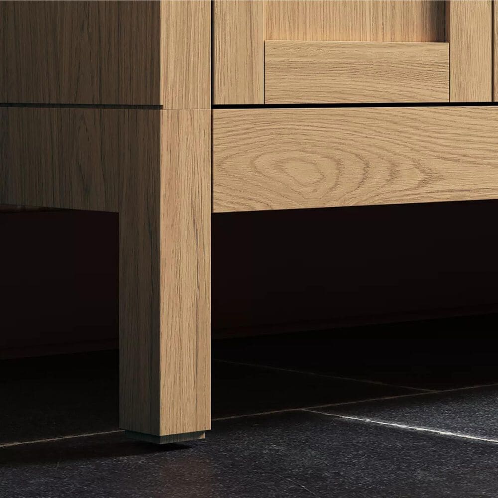 Kohler Hadron 60" Double Bathroom Vanity in Light Oak with 3 cm Bianco Bella Quartz Top and Oval Sinks, , large