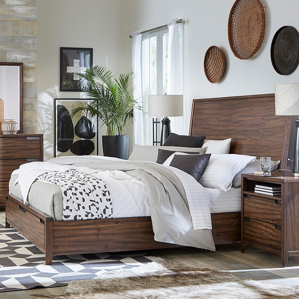 Riva Ridge Peyton Queen Storage Bed in Cello Brown, , large