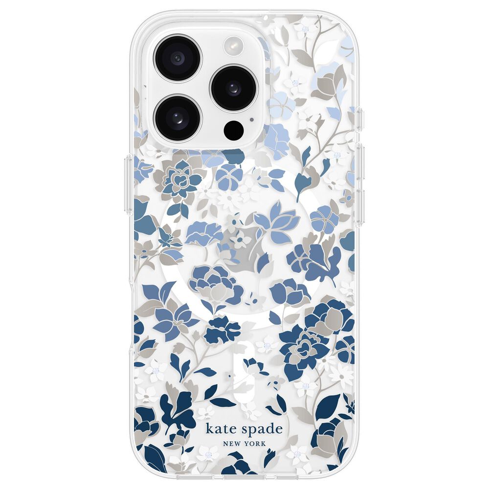 Kate Spade Protective MagSafe Case for Apple iPhone 16 Pro in Flowerbed Blue, , large