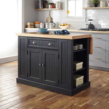 Homestyles Nantucket Black Kitchen Island, , large