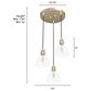 Hunter Van Nuys 3-Light Round Cluster in Alturas Gold, , large