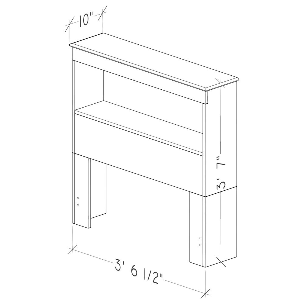 Lemoore Essential Twin Bookcase Headboard in Rockport White, , large