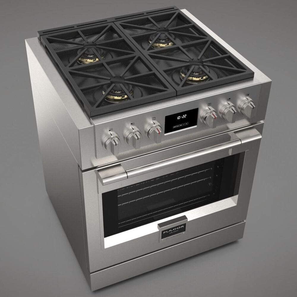 Fulgor Milano Sofia 3.6 Cu. Ft. 30&quot; Professional Dual Fuel Range in Stainless Steel, , large