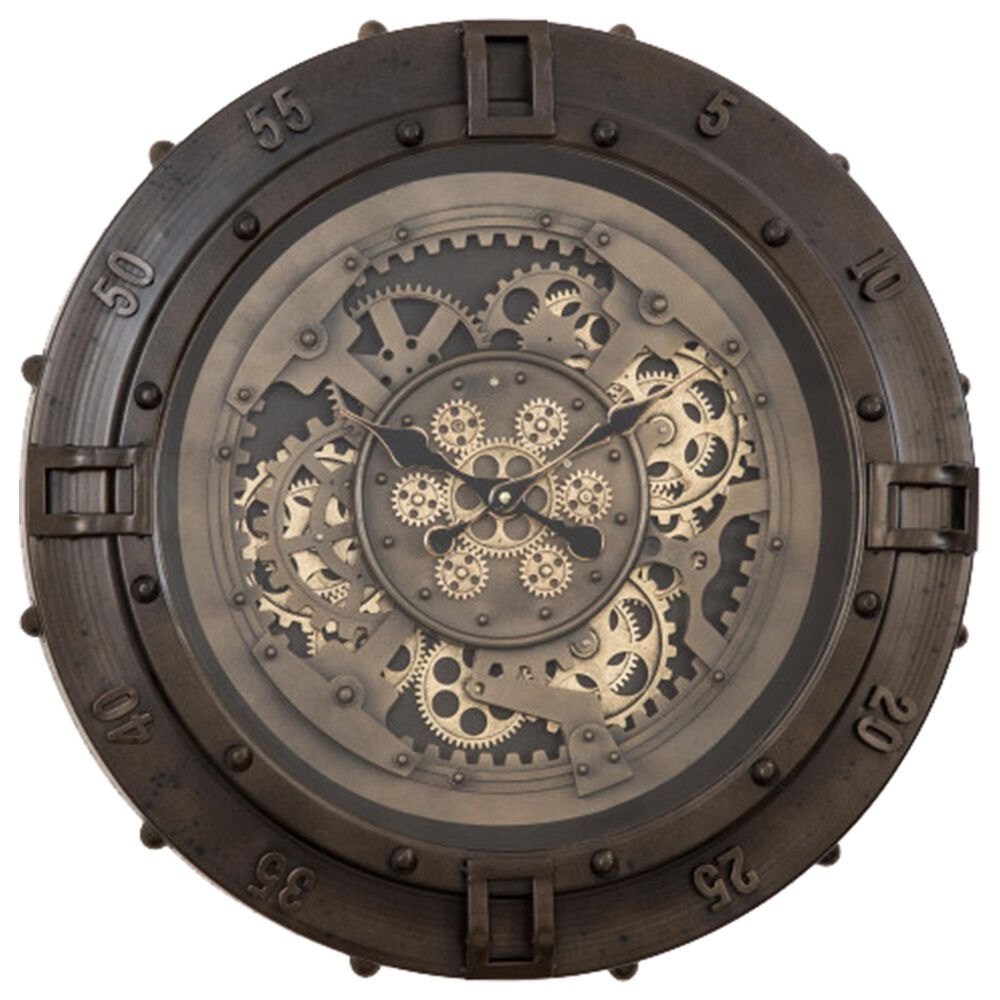 Yosemite Home Decor Clockwork Urban Loft Gears Wall Clock in Aged Copper, , large