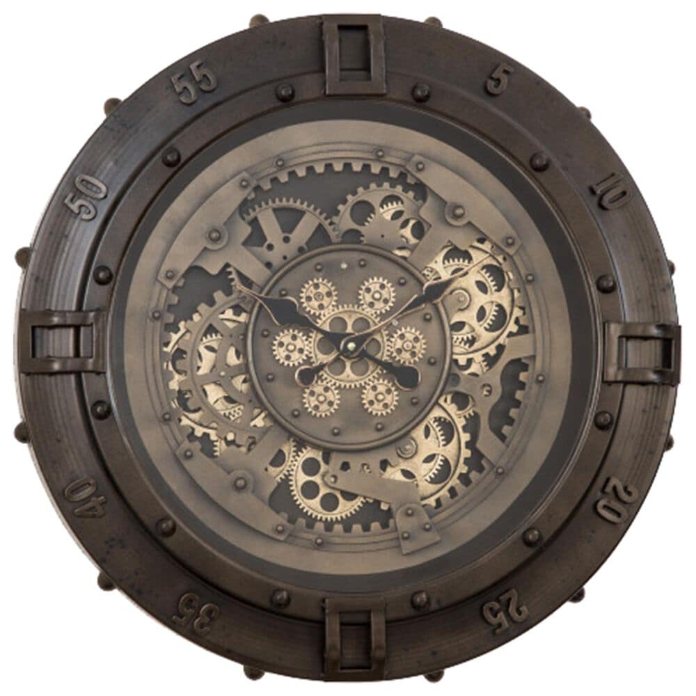 Yosemite Home Decor Clockwork Urban Loft Gears Wall Clock in Aged Copper, , large
