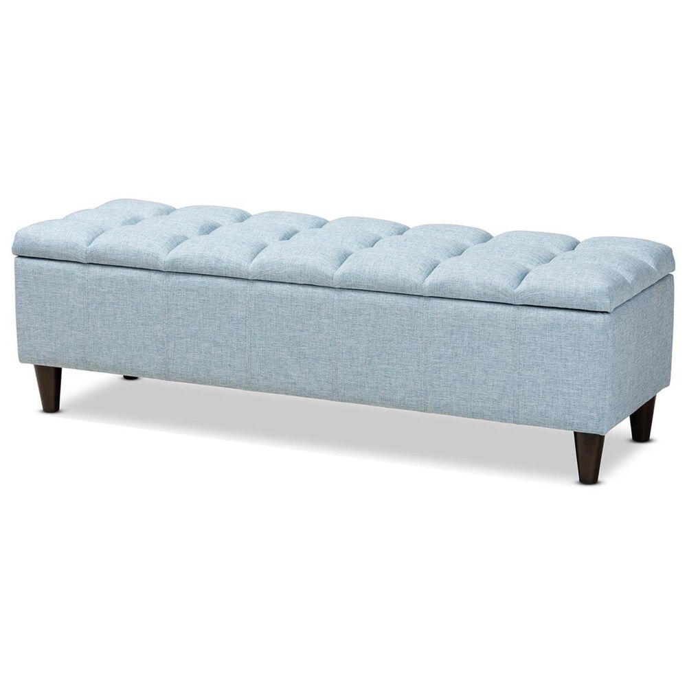 Baxton Studio Brette Storage Bench Ottoman in Blue, , large