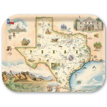 Xplorer Maps Texas Map Medium Rectangular Wood Serving Tray, , large