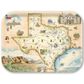 Xplorer Maps Texas Map Medium Rectangular Wood Serving Tray, , large