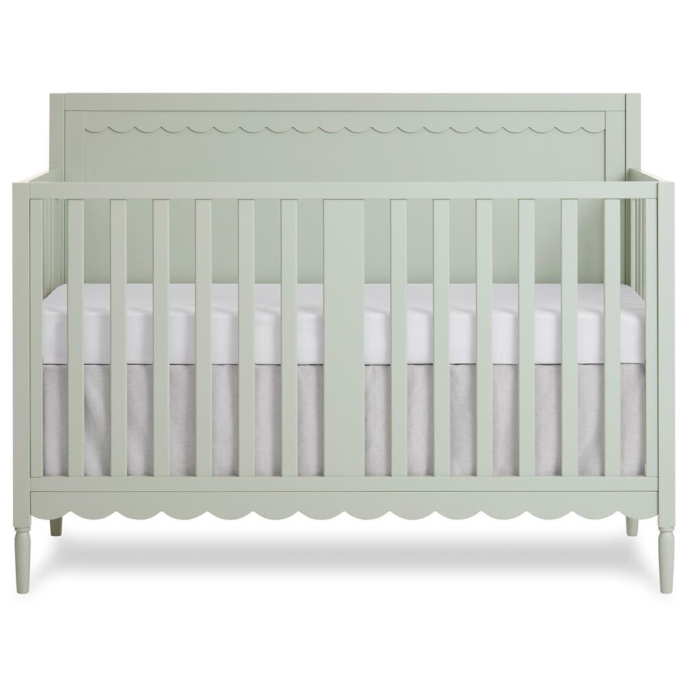 Evolur Ava Scallop Convertible Crib in Sage Green, , large